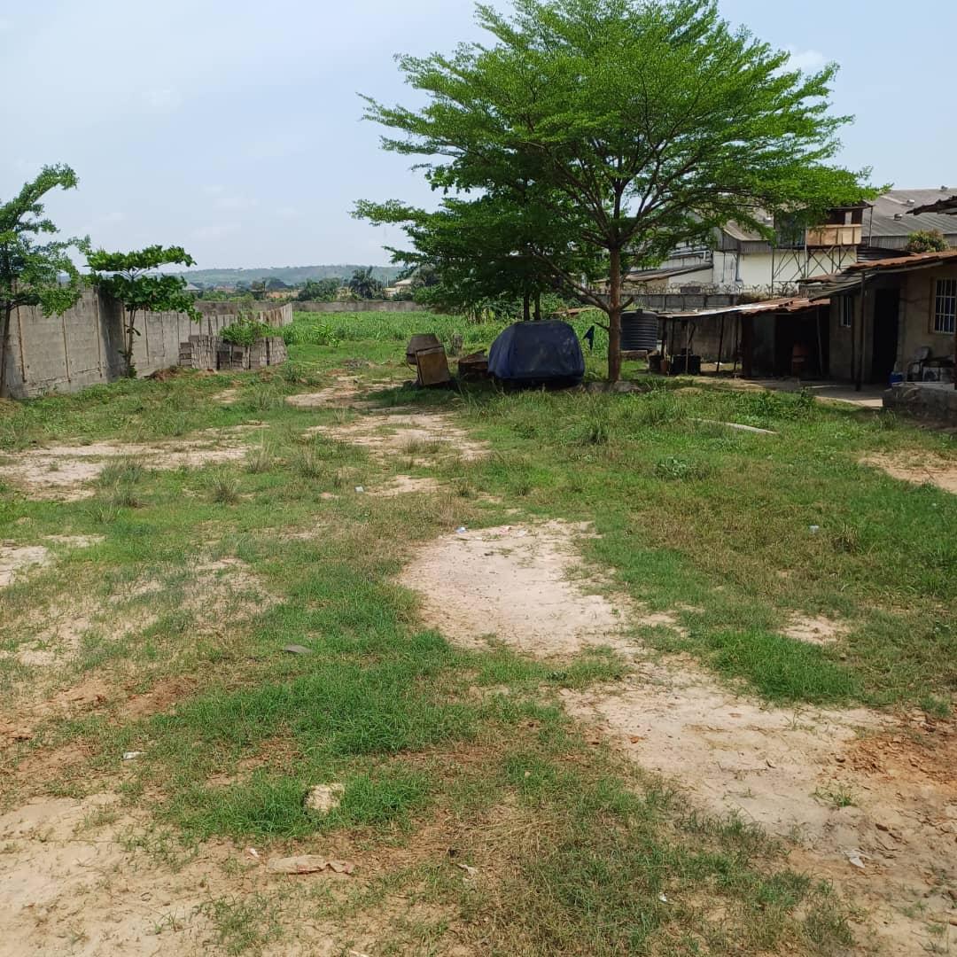 14 plots of Land for sell along Lagos/Ibadan Expressway by the road.  t 5km from Redeem main gate.