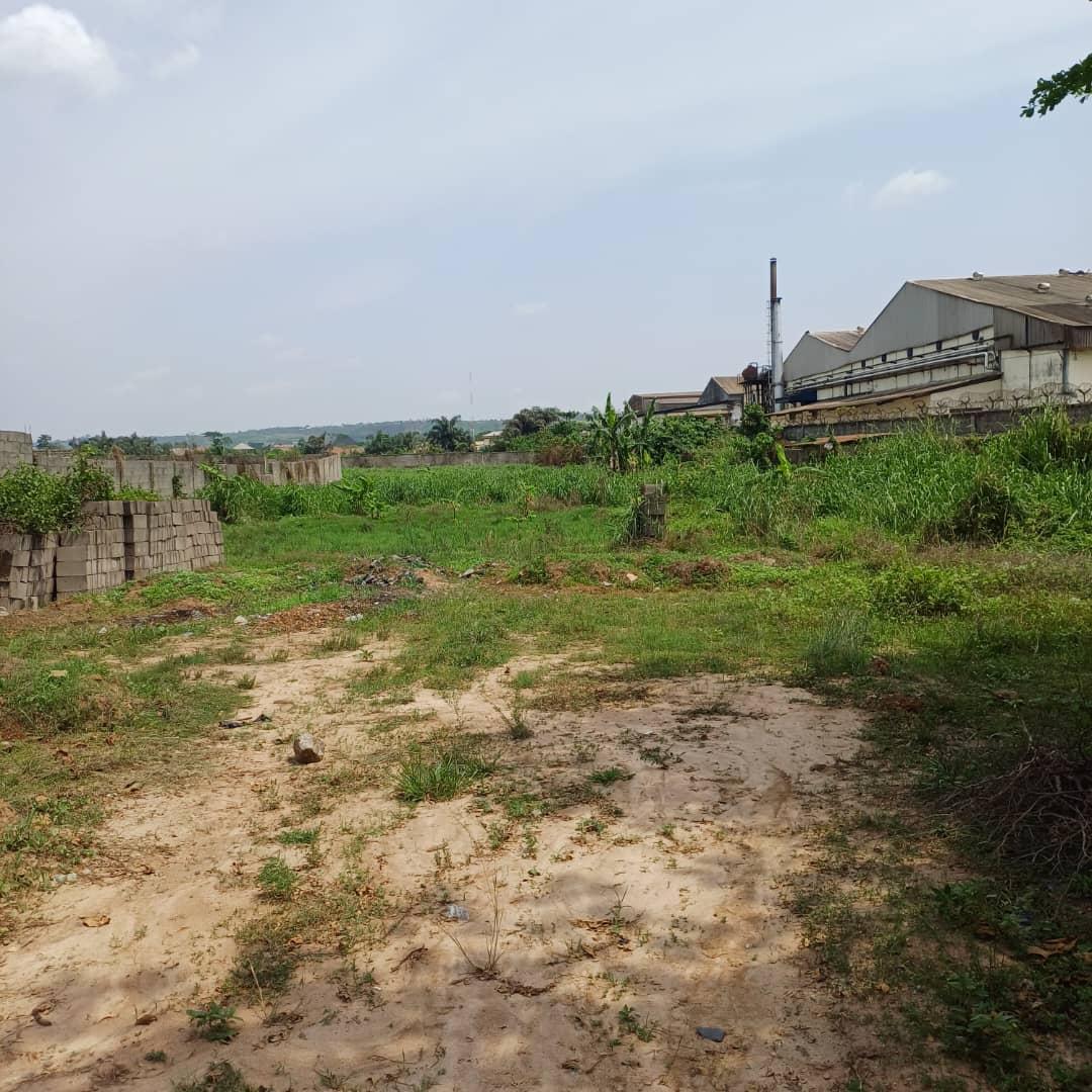 14 plots of Land for sell along Lagos/Ibadan Expressway by the road.  t 5km from Redeem main gate.