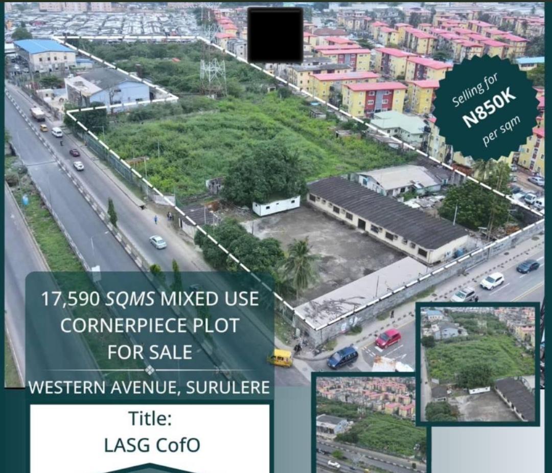 1.5 Hectares Commercial Land for Sale | Bode Thomas, Surulere, Lagos