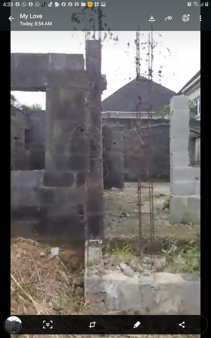 Half Plot with Uncompleted Building for Sale at Unity Estate, Ikotun