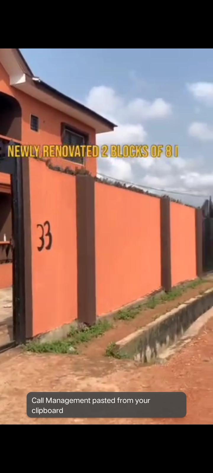 Newly Renovated Block of 8 Flats 📍 Location: Off Abaranje Road, very close to the main road, Lagos