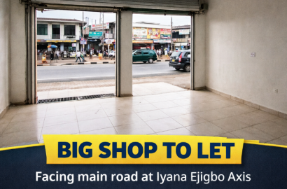 Spacious shop at Iyana Ejigbo axis
