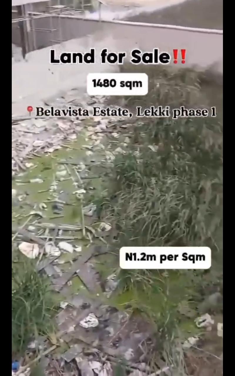 1,480 SQM Land for Sale – Bella Vista Estate, Lekki Phase 1
