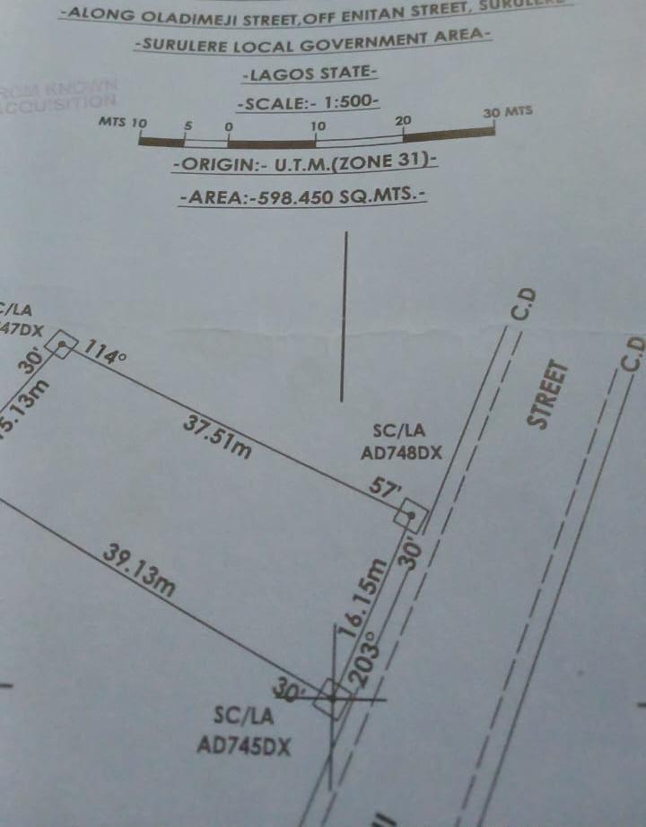 600sqm Land in Aguda, Surulere