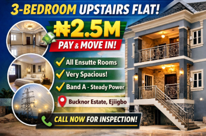 3 bedrooms flat upstairs, @Bucknor estate, Ejigbo